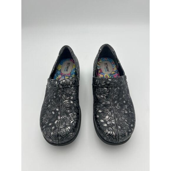 Grey’s Anatomy Softwalk Womens Embossed Floral Nursing Clogs Black Size 9.5M - Picture 1 of 7